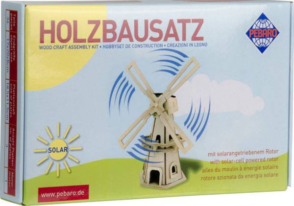 Vedes Holzb. SOLAR Windmühle 34 Teile Holzbaukasten