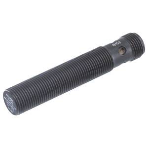Ein gerollter Gewindestift mit radialer Kerbe, schwarz, aus Stahl, Länge 50 mm. Wird typischerweise für mechanische Anwendungen verwendet.