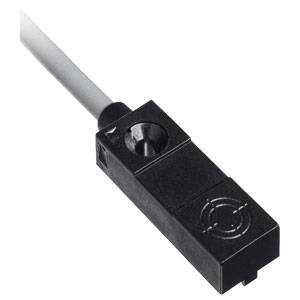 Kleiner, rechteckiger schwarzer Sensor mit Kabel zum Anschluss an elektronische Geräte.