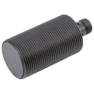 Ein zylinderförmiger, schwarzer Dämpfer mit gerillter Oberfläche und Schraubgewinde an einem Ende, dient zur Vibrationsdämpfung.