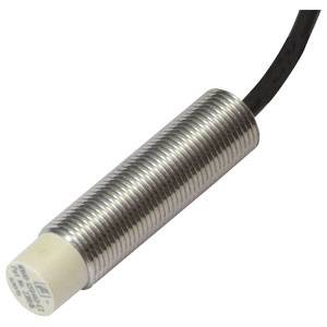 Metallsensor mit Gewinde und Kabel, geeignet für Industrieanwendungen zur Erkennung von Objekten durch Annäherung oder Berührung.
