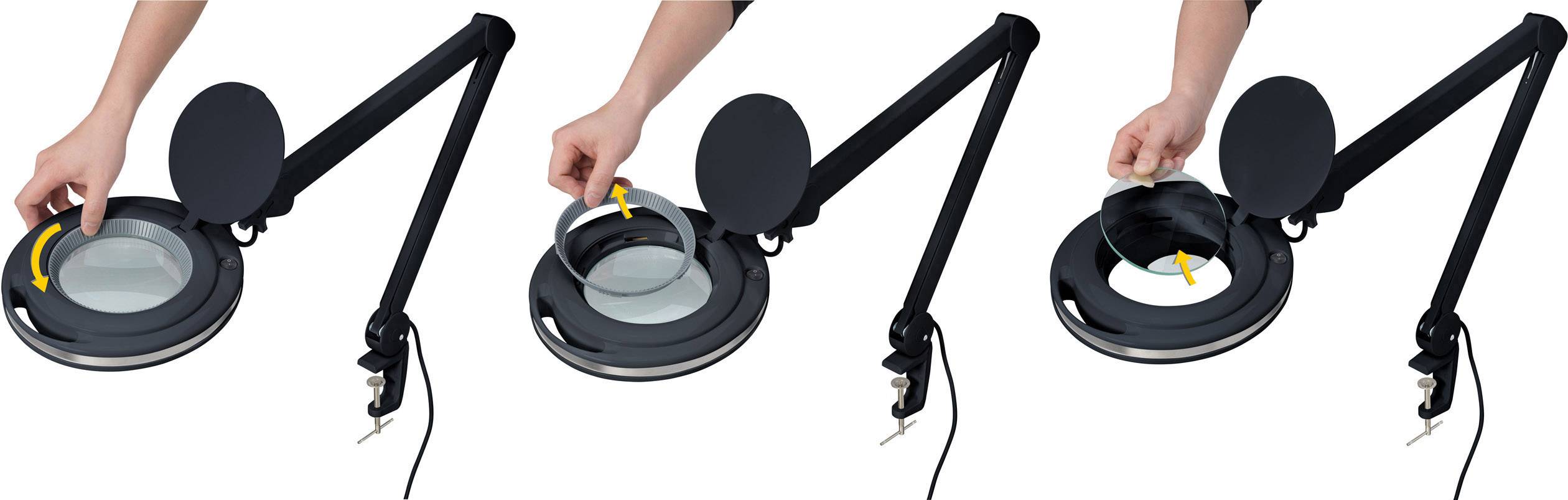 TOOLCRAFT 2178491 LED-Lupenleuchte Schwarz 5" 127mm mit Klemmhalterung 5D 1.75x