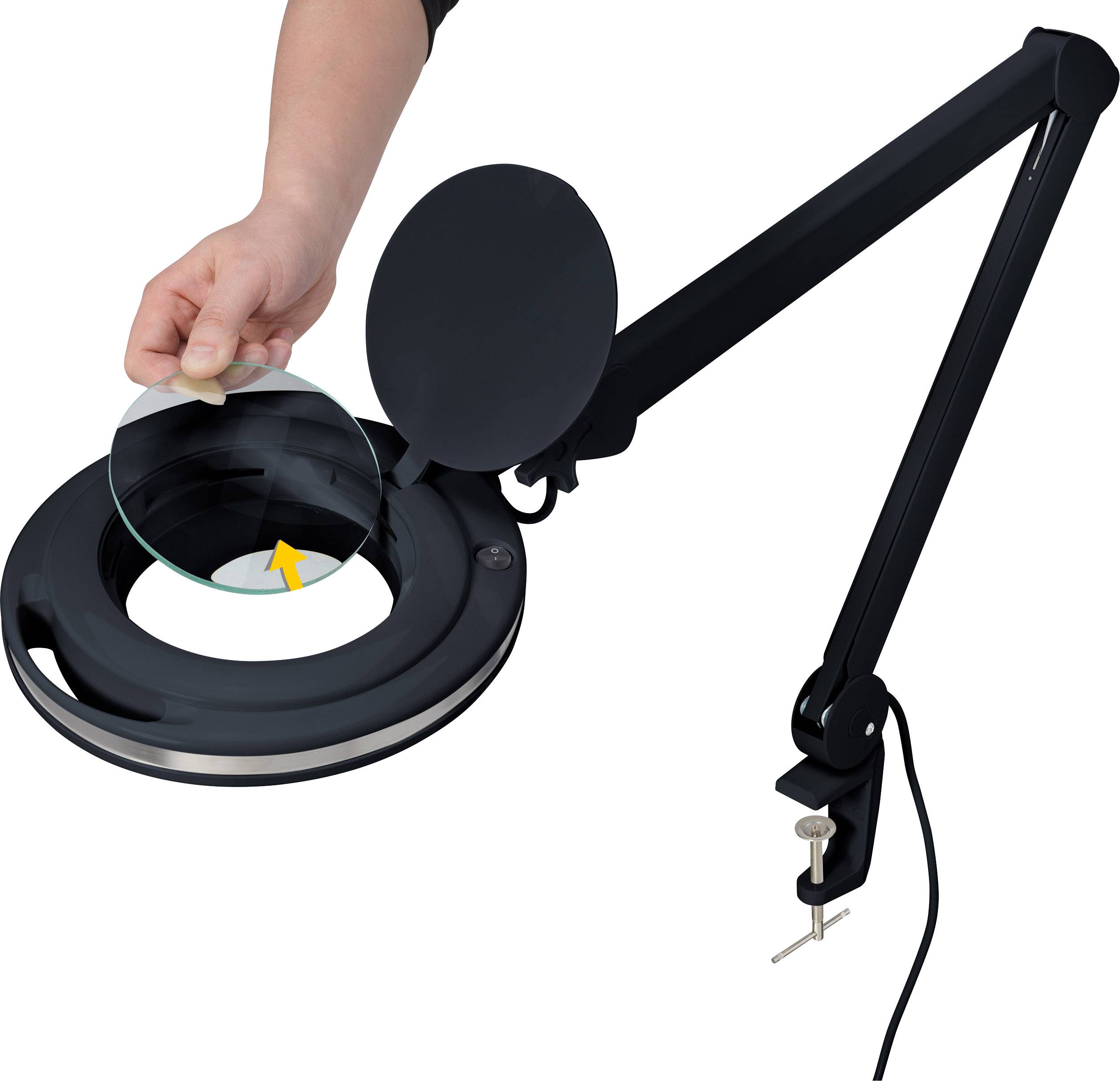 TOOLCRAFT 2178491 LED-Lupenleuchte Schwarz 5" 127mm mit Klemmhalterung 5D 1.75x