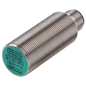 Zylindrischer induktiver Näherungssensor von Pepperl+Fuchs mit Metalldesign, geeignet für industrielle Anwendungen, Modell-Nr. abgebildet.