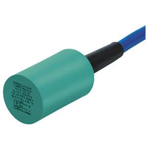Ein zylindrischer, blauer Näherungssensor mit Kabel. Geeignet für die Erkennung von Objekten in industriellen Anwendungen.