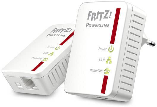 AVM FRITZ!Powerline 510E - Powerline Adapterkit - HomePlug AV (HPAV) - an Wandsteckdose anschließbar (Packung mit 2)