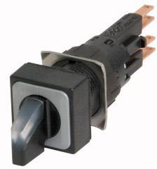 Ein schwarzer Kippschalter mit metallischen Kontakten, geeignet für die elektrische Verbindung in elektronischen Geräten.