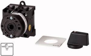 'Stellantrieb mit abnehmbarem Handrad und Automatik-Modus. Aufschrift zeigt Modi: 'Hand' und 'Auto'.'