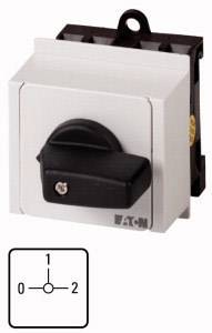 Ein Schalter mit drei Positionen: 0 (aus), 1 und 2 (ein). Nenntypenschild mit den Zahlen 0, 1 und 2 darunter.