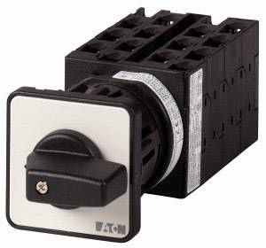 Ein schwarzer Drehschalter mit weißer Beschriftung auf metallischer Basis. Verwendet zur Steuerung von elektrischen Schaltkreisen.