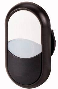 Schwarze, ovale LED-Wandleuchte mit nach oben gerichtetem diffusem Licht und unterem Gehäuseanteil. Geeignet für Innenräume.