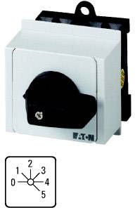 Drehschalter mit sechs Positionen, nummeriert von 0 bis 5. Eingebaut in ein rechteckiges Gehäuse. Markierung: EATON.