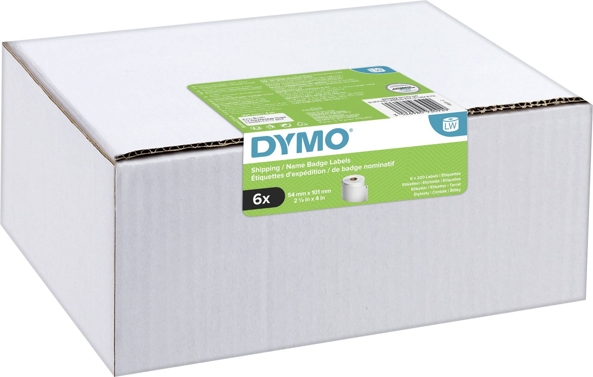 DYMO Etiketten Rolle Kombi-Pack 2093092 2093092 101 x 54mm Papier Weiß 1320 St. Permanent haftend Versand-Etiketten