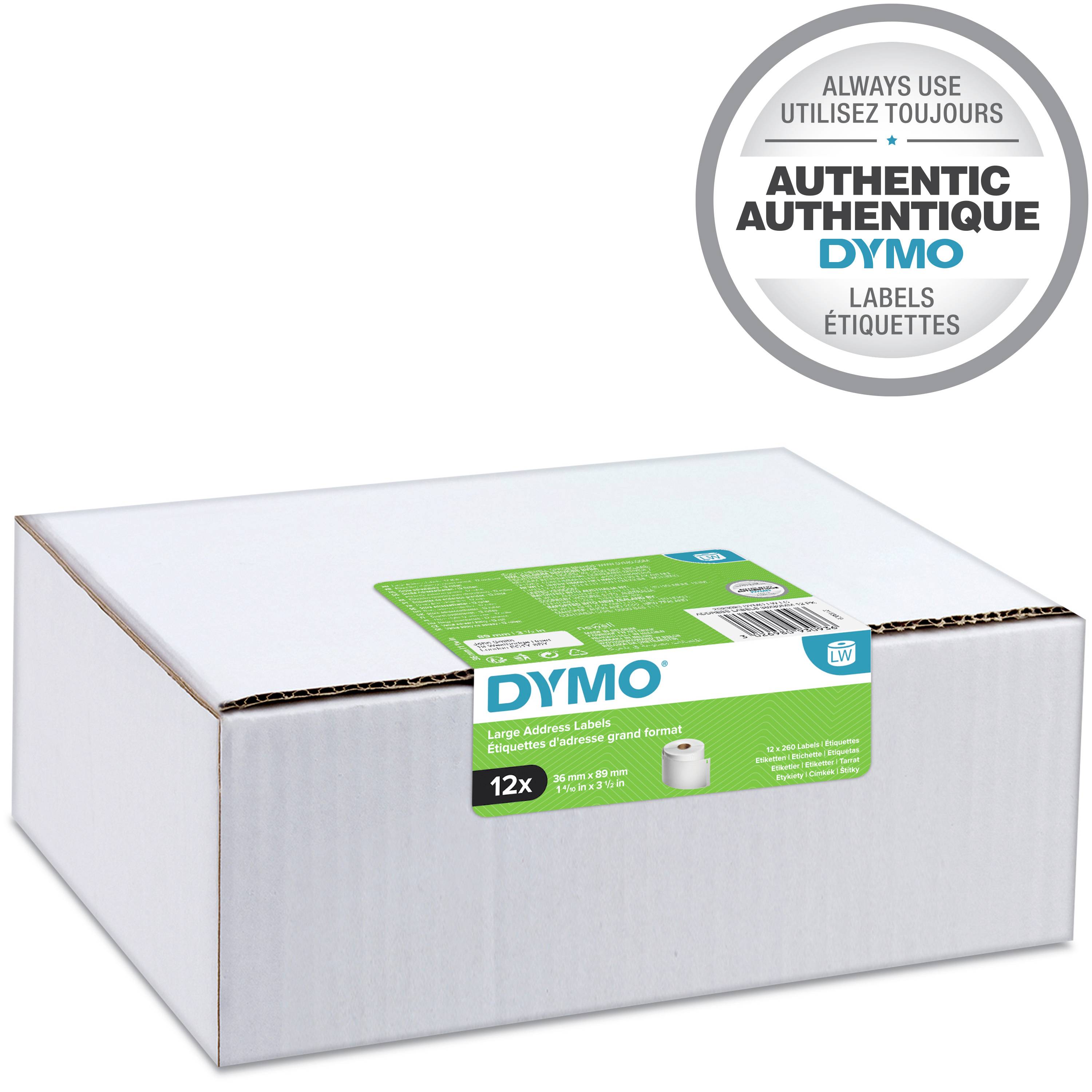 DYMO Etiketten Rolle Kombi-Pack 2093093 2093093 89 x 36mm Papier Weiß 3120 St. Permanent haftend Adress-Etiketten