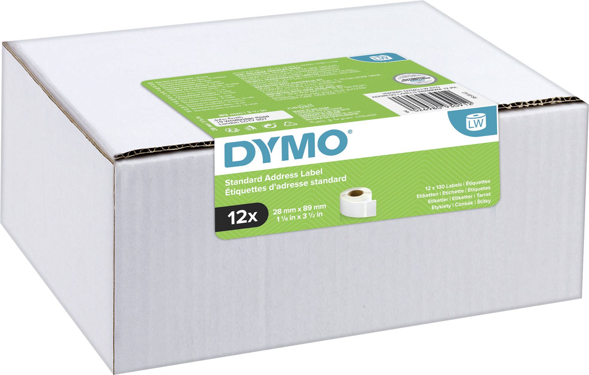 DYMO Etiketten Rolle Kombi-Pack 2093091 2093091 89 x 28 mm Papier Weiß 1560 St. Permanent haftend Adress-Etiketten