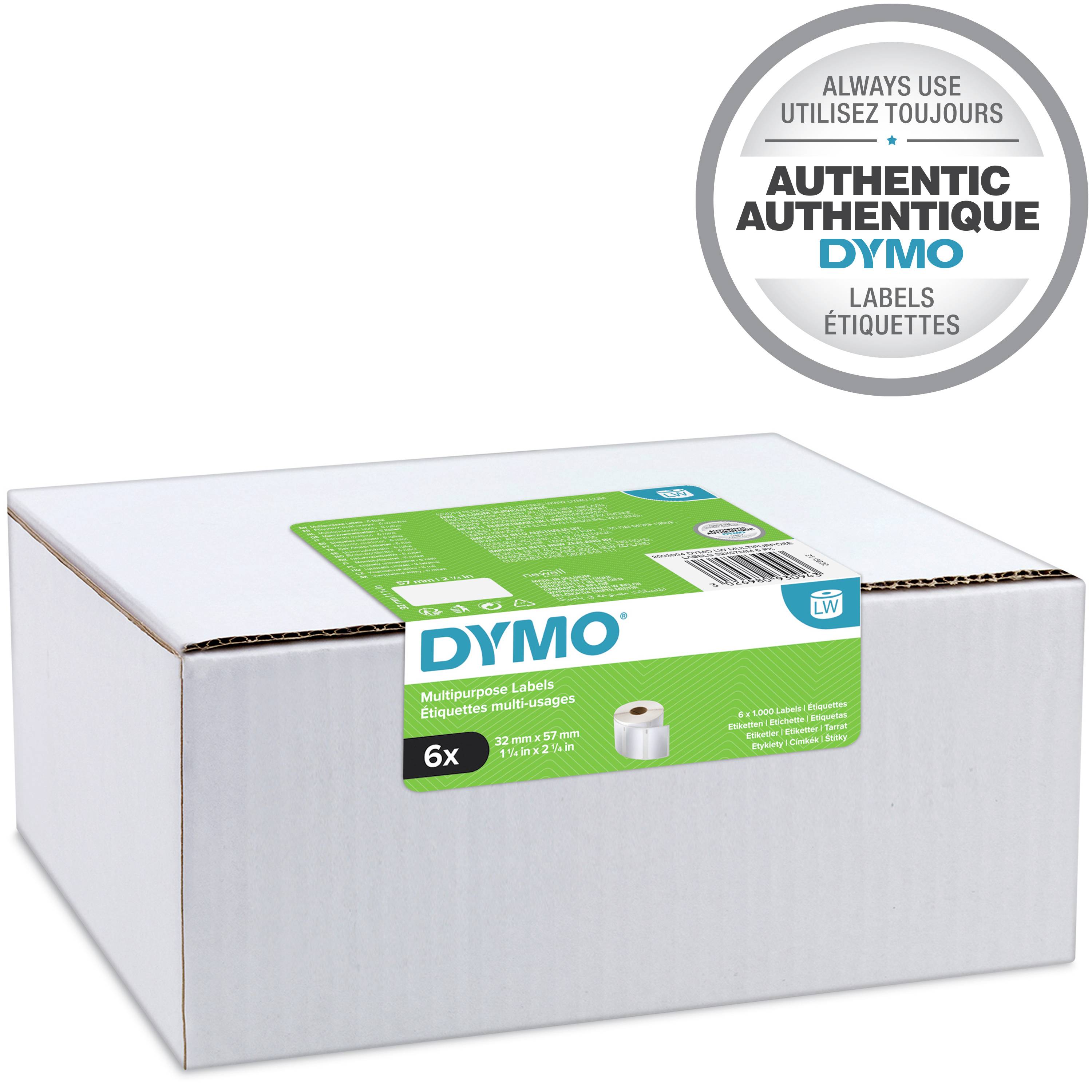 DYMO Etiketten Rolle Kombi-Pack 2093094 2093094 57 x 32mm Papier Weiß 6000 St. Permanent haftend Universal-Etiketten
