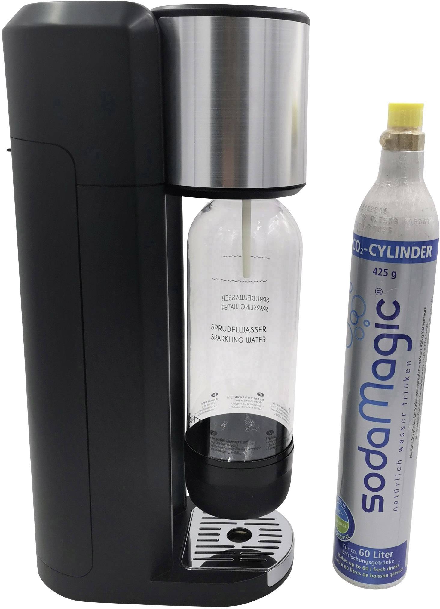 Wassersprudler Schwarz inkl. 1 PET-Flasche, und 1 CO2-Zylinder