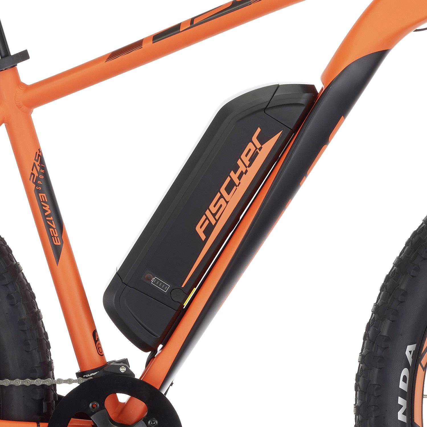 Fischer Fahrrad EM 1723 E-Bike mit Trittantrieb Signal-Orange Li-Ion 48V 11.6Ah