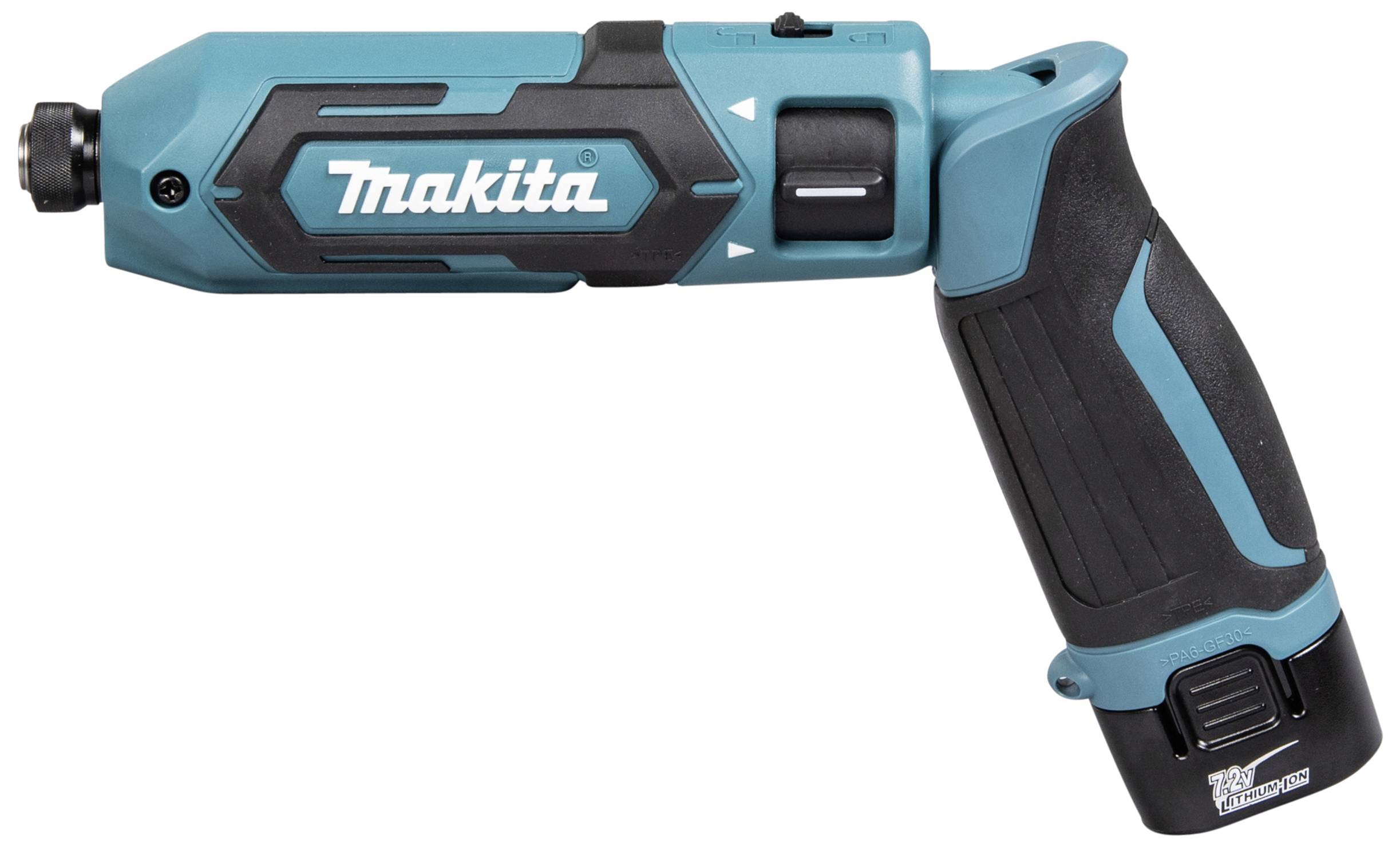 Akkuschrauber von Makita mit ergonomischem Griff und kompakter Bauweise, geeignet für Heimwerkerarbeiten.