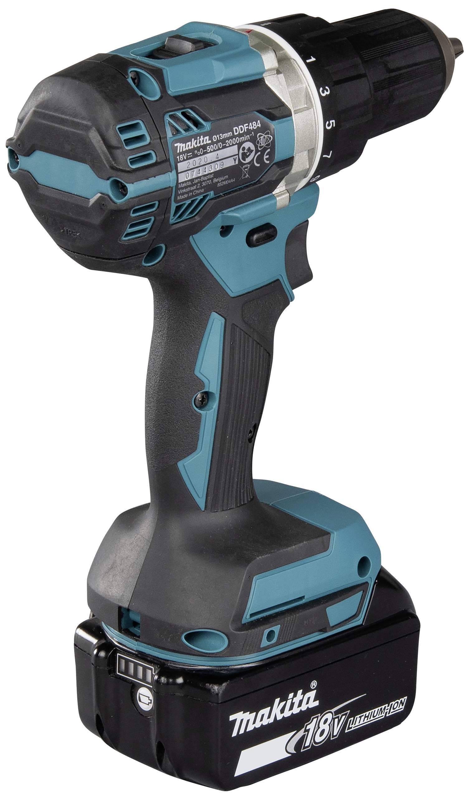 Makita DDF484RTJ Akku-Bohrschrauber 18V 5Ah Li-Ion inkl. 2. Akku, inkl. Koffer