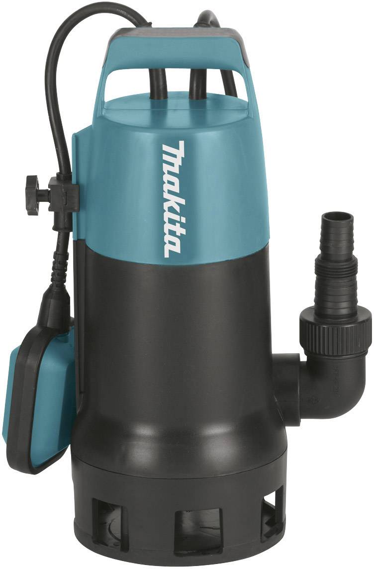 Blau-schwarze elektrische Wasserpumpe mit Markenname in Weiß auf der Oberseite, geeignet für entwässernde Aufgaben.