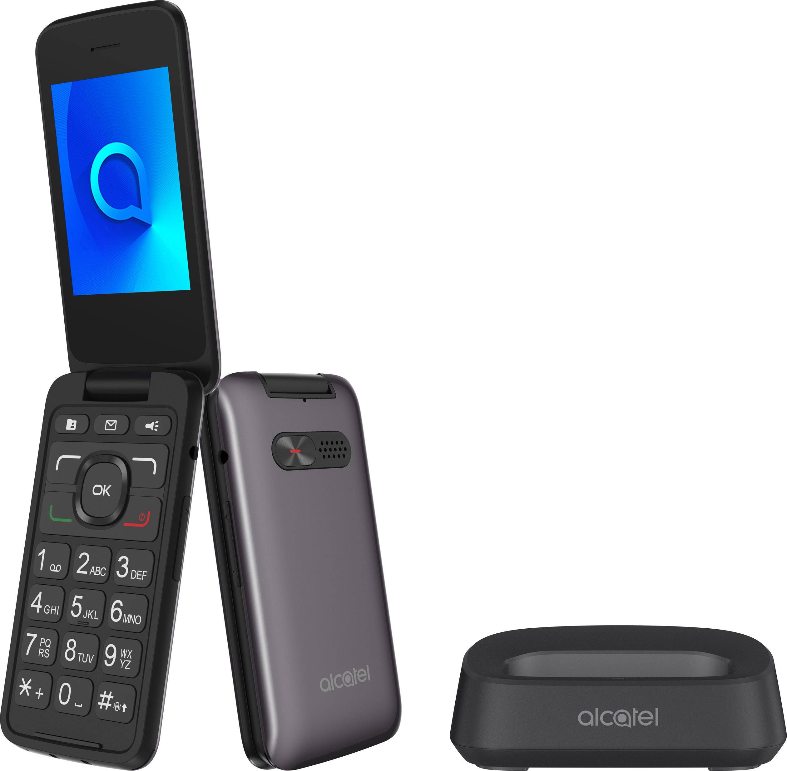 Alcatel 30.26X (metallic grey) Klapp-Handy Grau