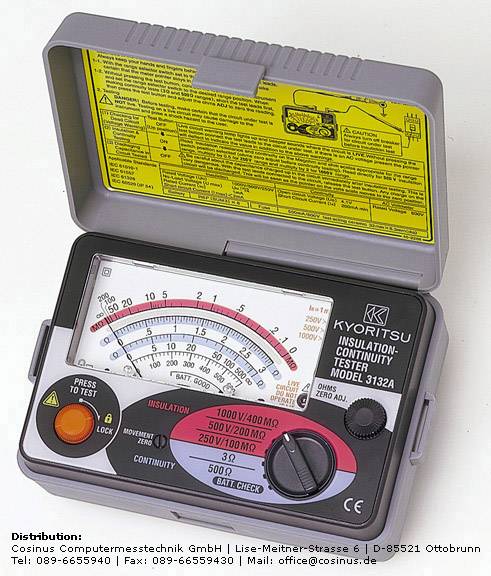 Kyoritsu KEW-3132A Isolationsmessgerät 250 V, 500 V, 1000V
