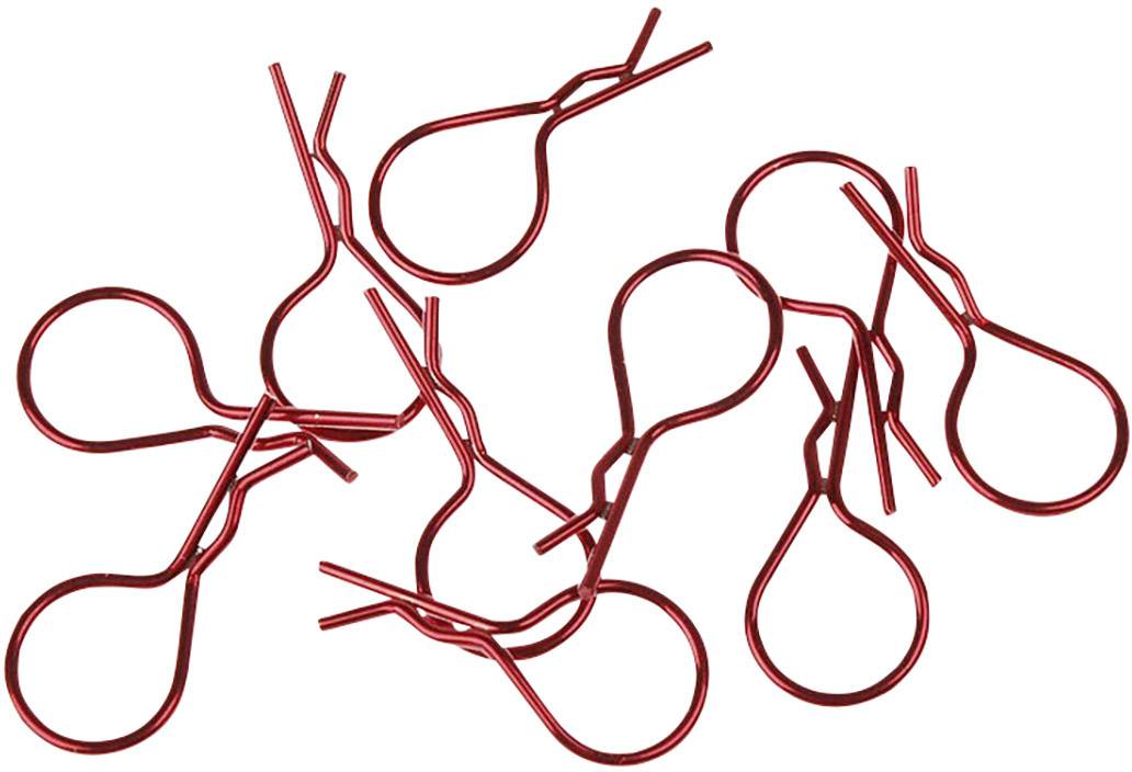 XCeed 1:10 Karosserie-Klammern Rot (metallic) 1St.