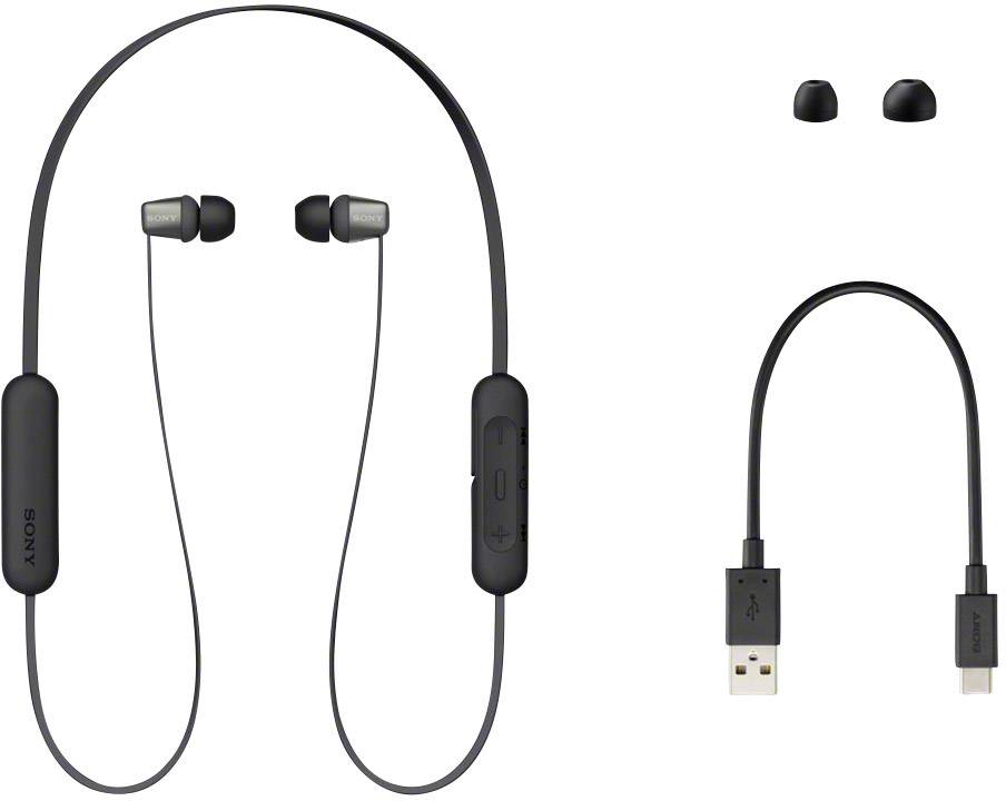 Sony WI-C310 In Ear Kopfhörer Bluetooth® Schwarz Lautstärkeregelung, Headset