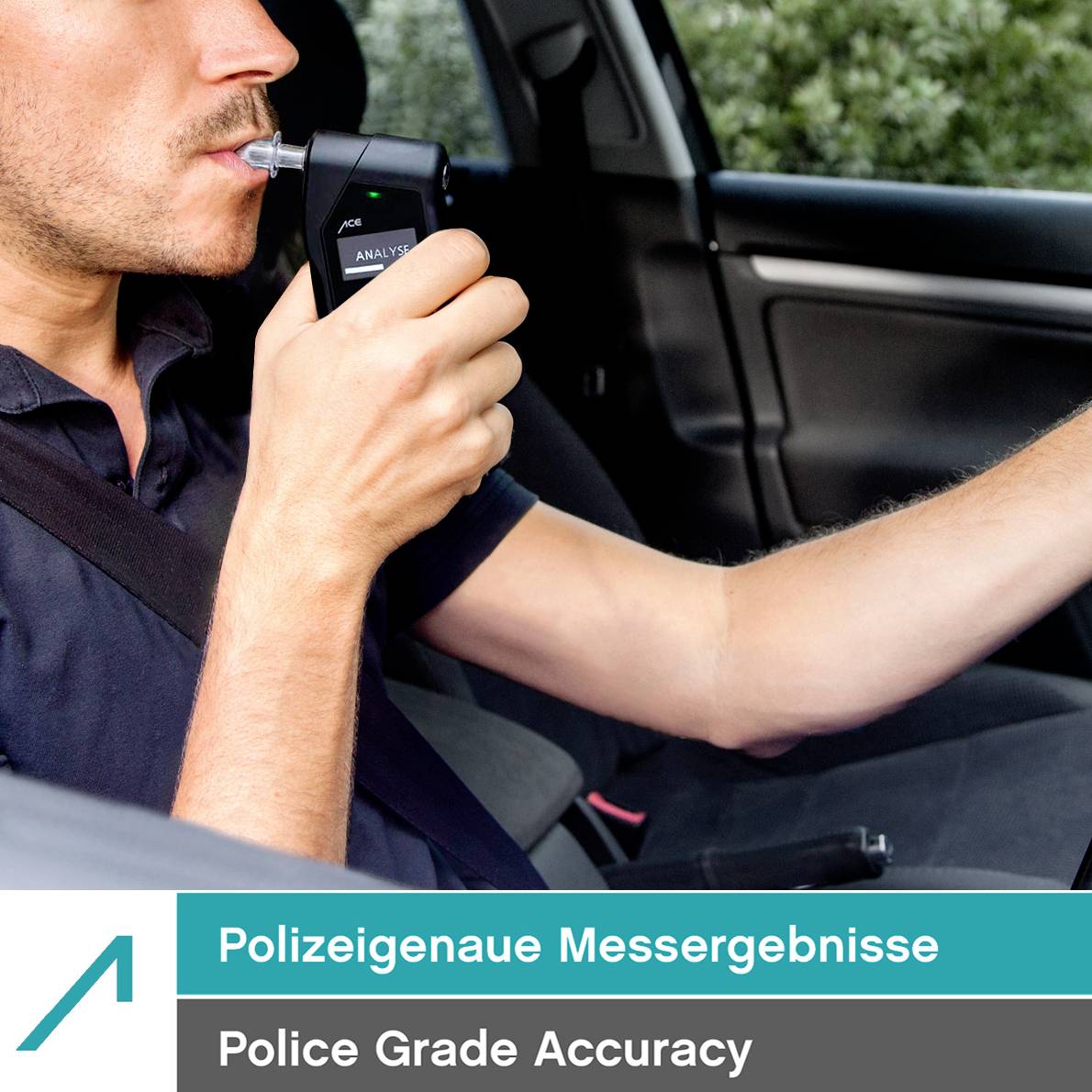 ACE X Alkoholtester Schwarz 0.0 bis 5 ‰ inkl. Display