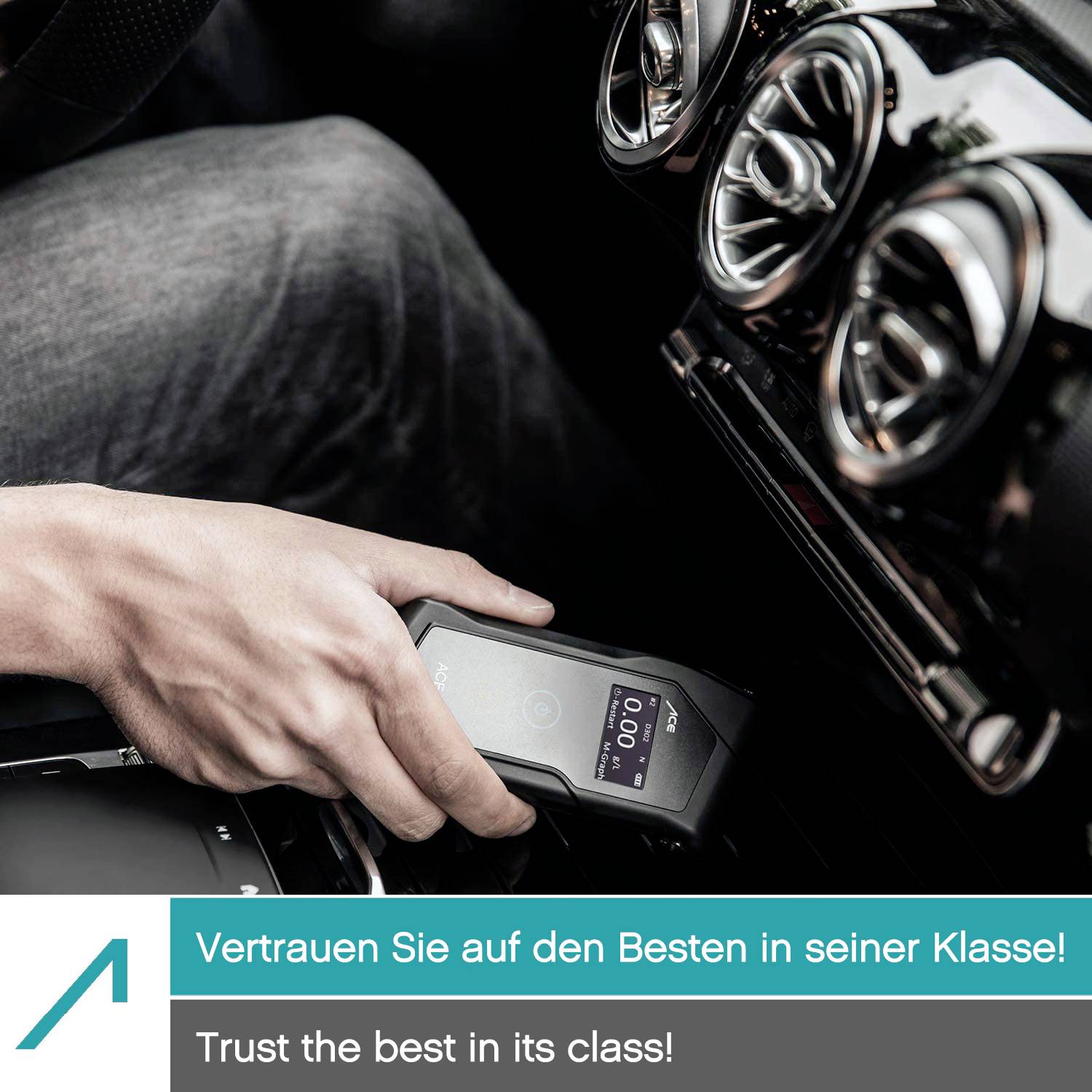 ACE X Alkoholtester Schwarz 0.0 bis 5 ‰ inkl. Display