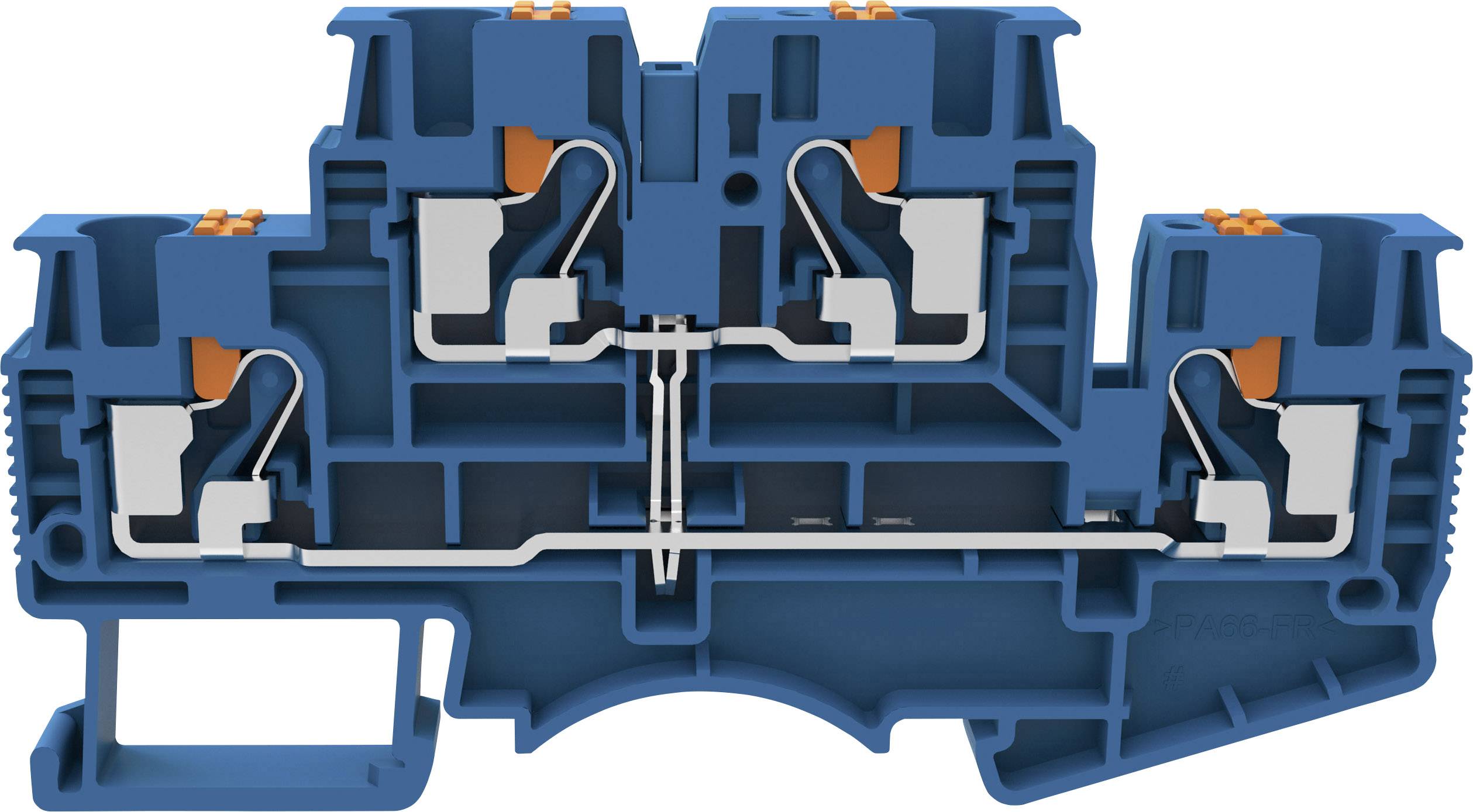 Degson DSKK4-01P-12-50-A(H) Doppelstock-Durchgangsklemme Push-In-Klemme Blau