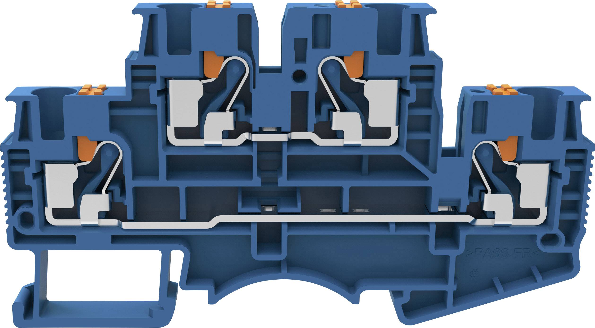 Degson DSKK4-01P-12-00-A(H) Doppelstock-Durchgangsklemme Push-In-Klemme Blau