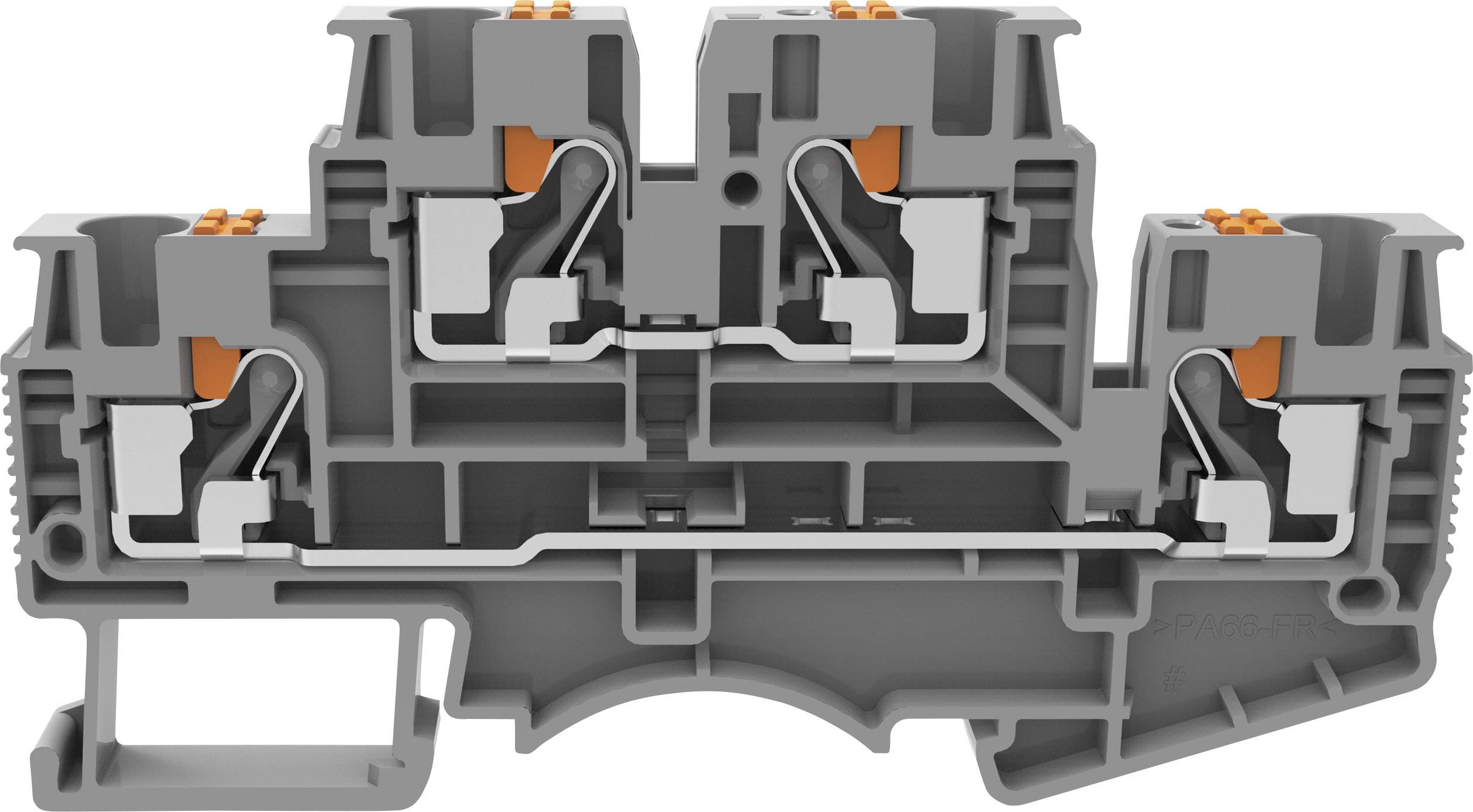 Degson DSKK4-01P-11-00-A(H) Doppelstock-Durchgangsklemme Push-In-Klemme Grau