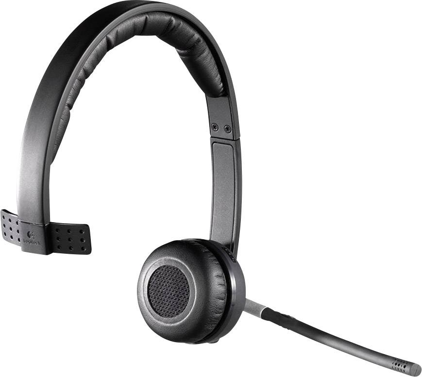 Logitech Mono H820e On Ear Headset Funk, kabelgebunden, DECT Mono Mikrofon-Stummschaltung Computer