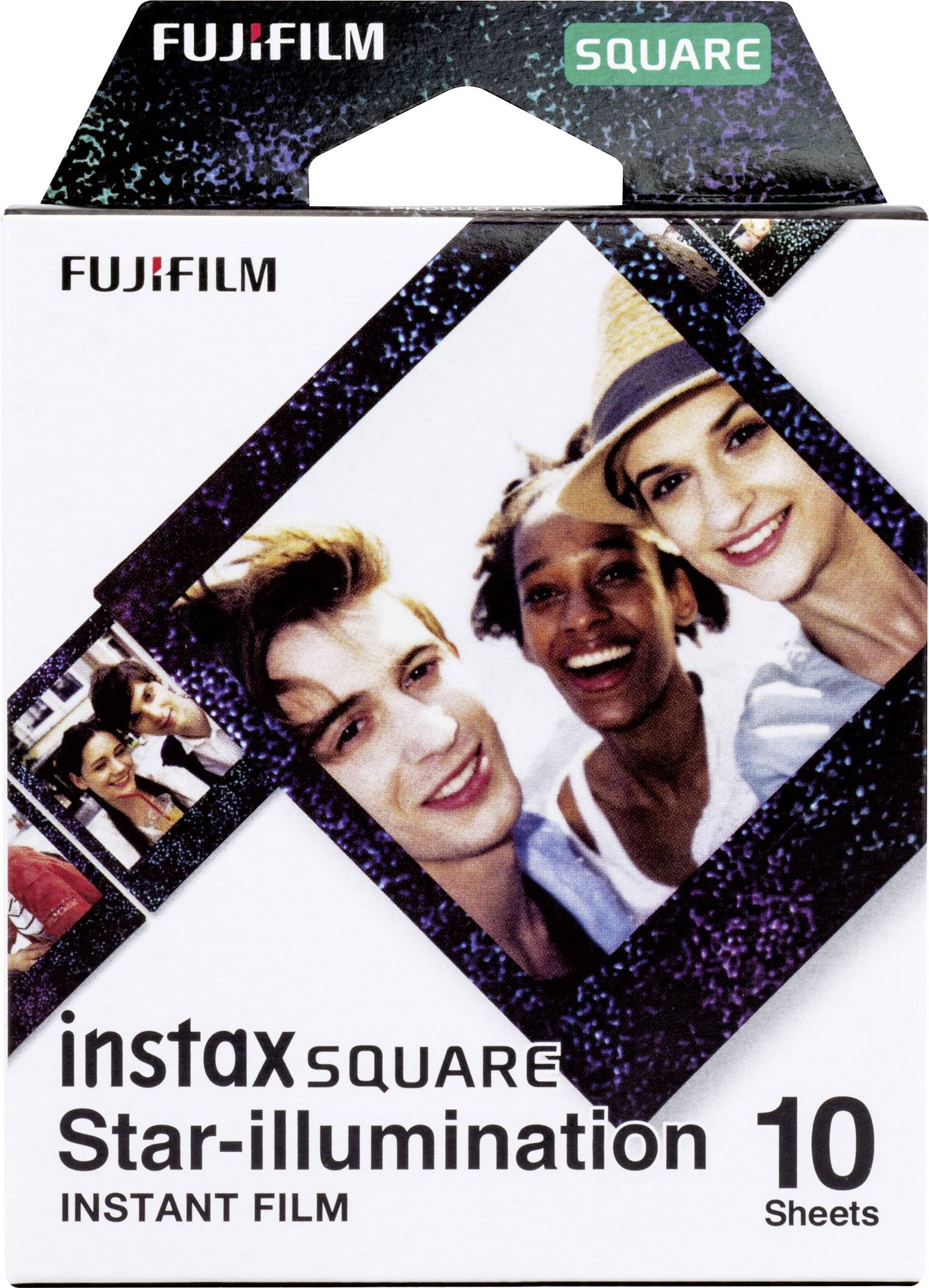 Fujifilm Instax Square Star Illumination Sofortbild-Film Schwarz
