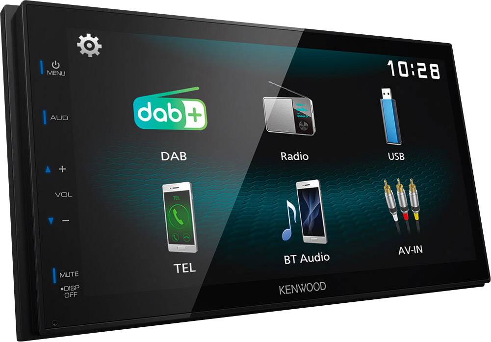 Kenwood DMX-125DAB Doppel-DIN Moniceiver DAB+ Tuner, Anschluss für Rückfahrkamera