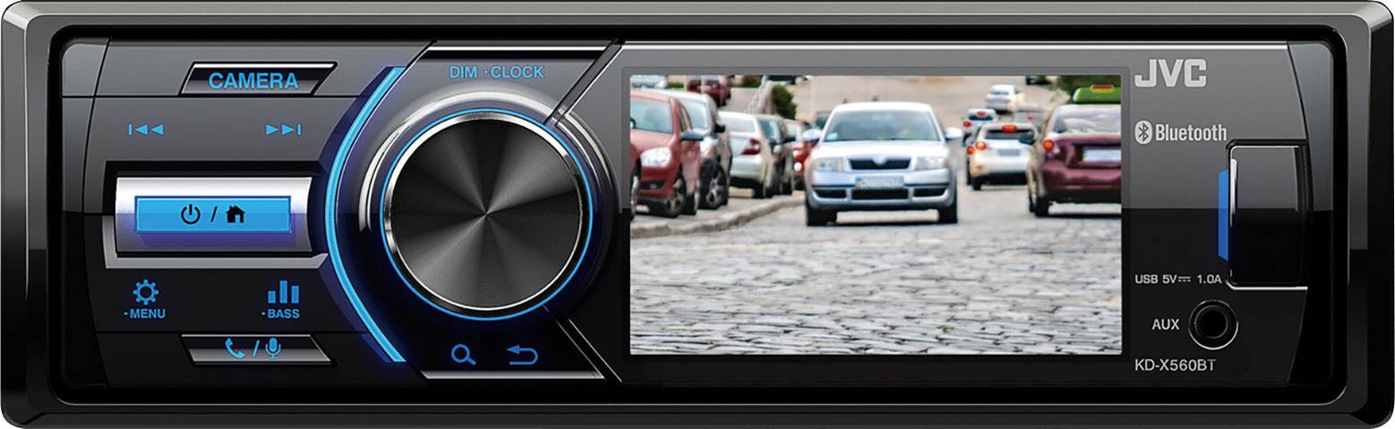 JVC KD-X560BT Autoradio Anschluss für Rückfahrkamera, Anschluss für Lenkradfernbedienung, Bluetooth®-Freisprecheinrichtung