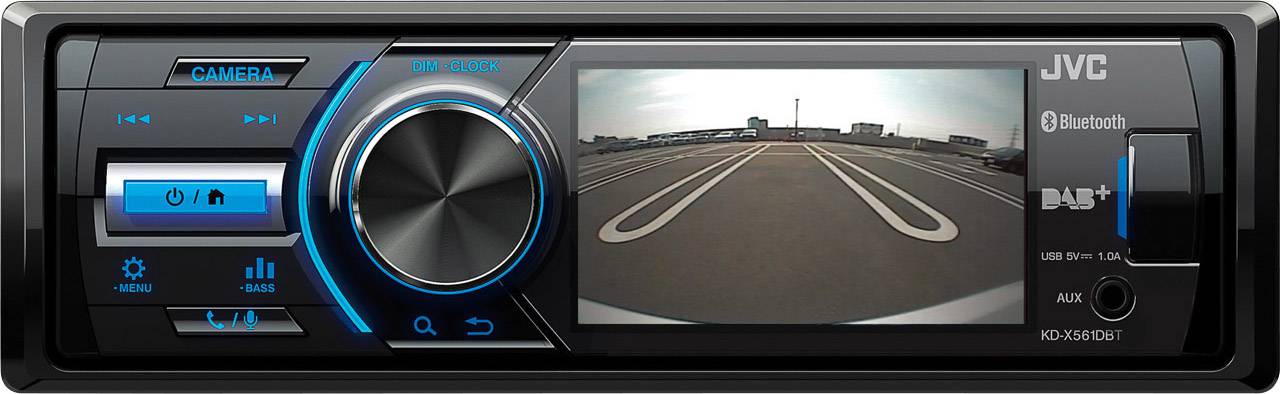 JVC KD-X561DBT, Schwarz, Blau, 1 DIN, 180 W, 16 W, AAC, FLAC, MP3, WMA, BMP, JPEG, PNG