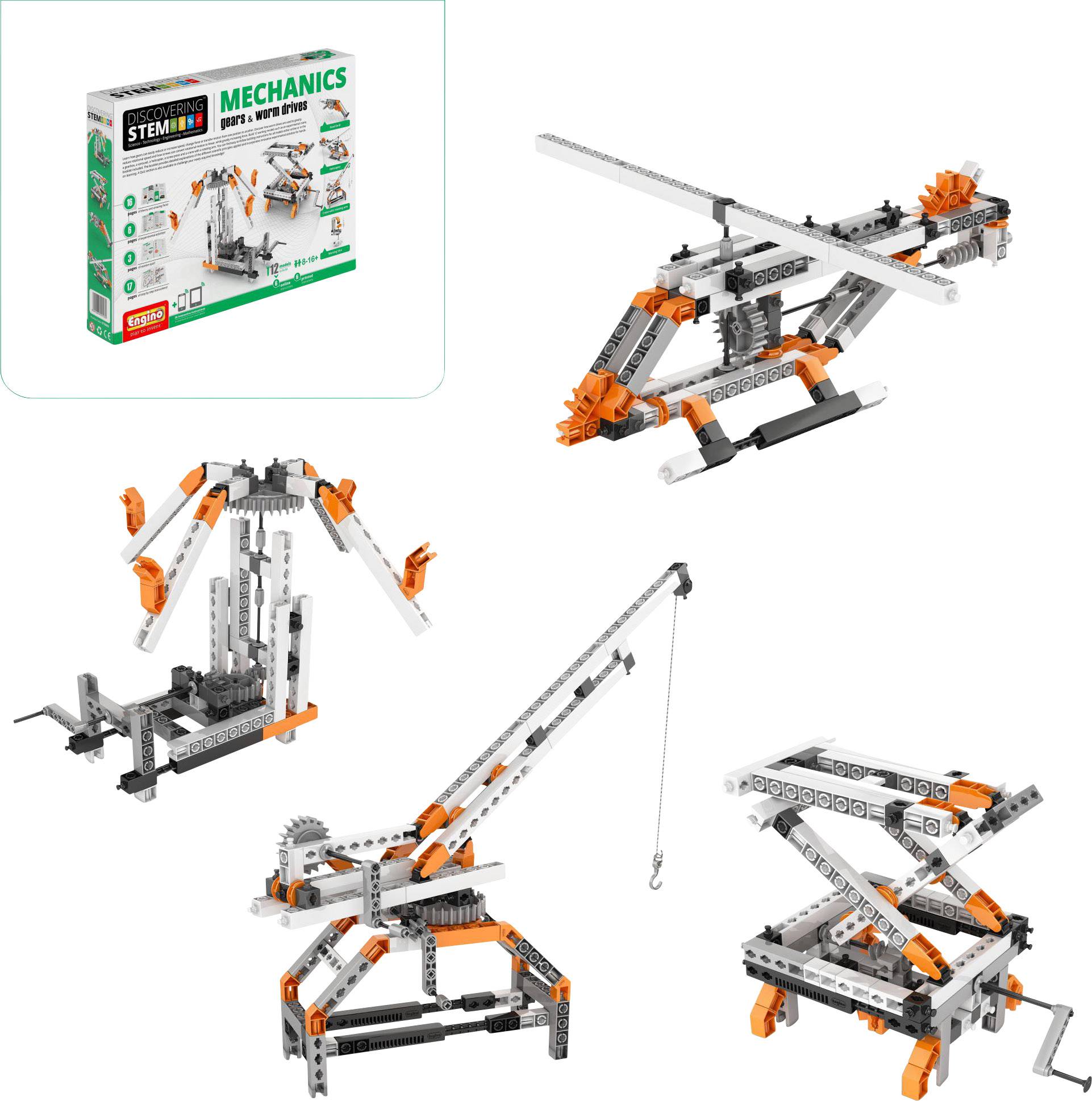 Engino Discovering STEM Bausatz Zahnräder & Schneckenantriebe