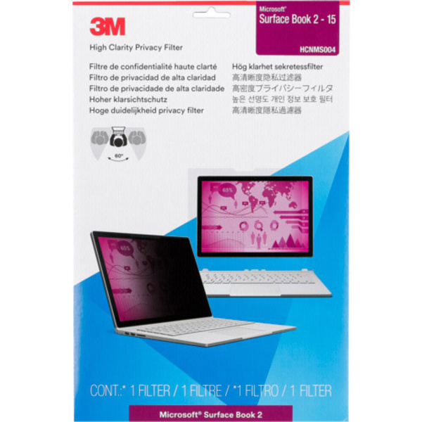 3M HCNMS004 Blickschutzfolie 38,1cm (15") Bildformat: 3:2 7100167649 Passend für Modell: Microsoft Surface Book 2 15 Zoll