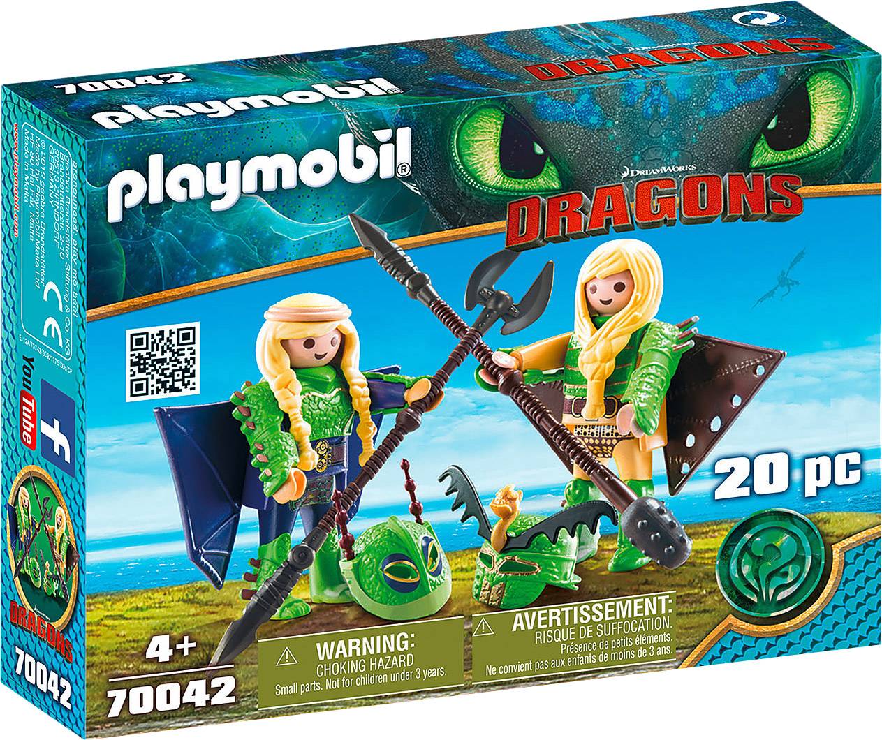 Playmobil Dragons Raffnuss und Taffnuss mit Fluganzug 70042