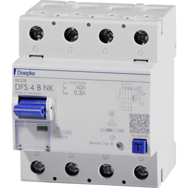 Doepke 09146995 DFS4 063-4/0,30 - B NK 4polig 63/0,3A FI-Schutzschalter allstromsensitiv B 4polig 63A 0.3A 230 V, 400V Doepke 09146995 DFS4 063-4/0,30 - B NK 4polig 63/0,3A FI-Schutzschalter allstromsensitiv B 4polig 63A 0.3A 230 V, 400V