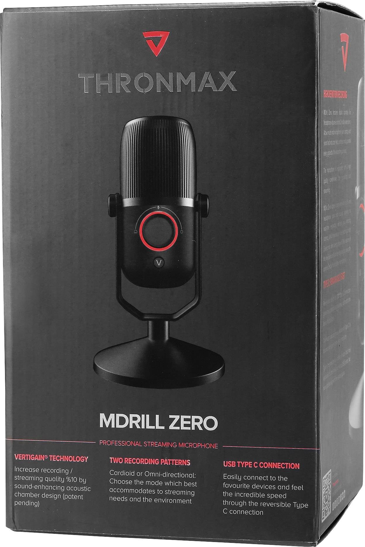 Thronmax M4 Stand USB-Studiomikrofon Übertragungsart (Details):Kabelgebunden Standfuß, inkl. Kabel USB-C®, Audio, stereo (3.5 mm Klinke) Kabelgebun