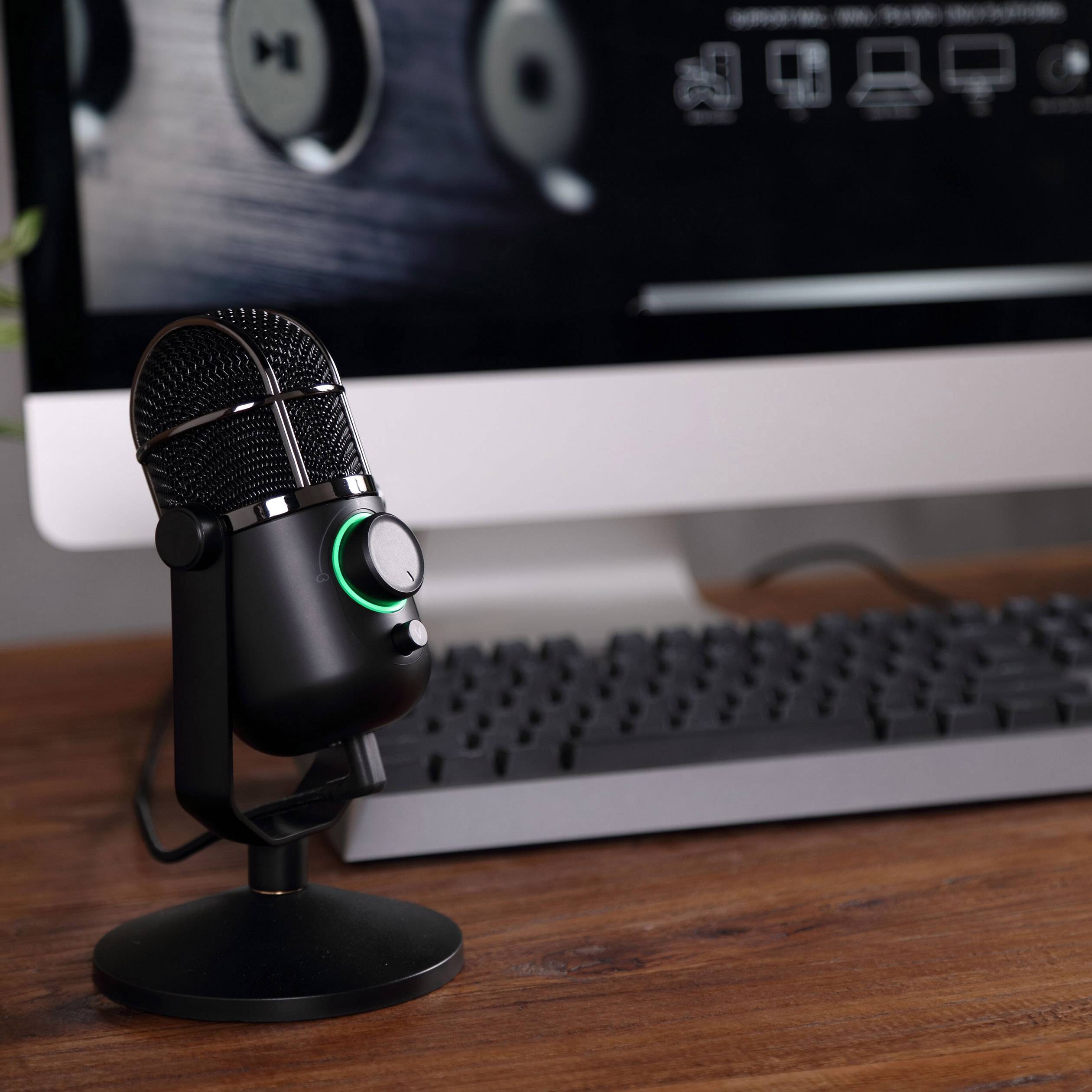 Thronmax M3PLUS Stand USB-Studiomikrofon Übertragungsart (Details):Kabelgebunden Standfuß, inkl. Kabel USB-C®, Audio, stereo (3.5 mm Klinke) Kabelg