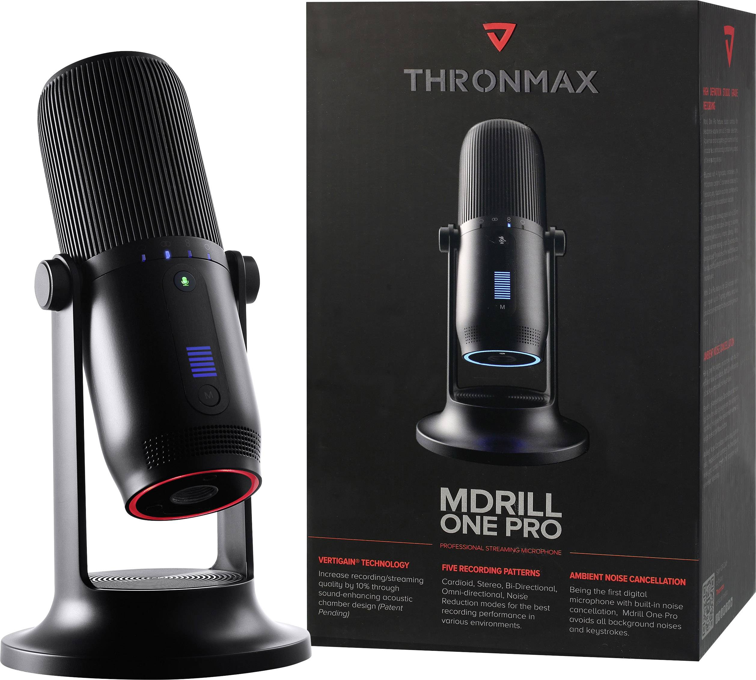 Thronmax M2 Stand USB-Studiomikrofon Übertragungsart (Details):Kabelgebunden Standfuß, inkl. Kabel