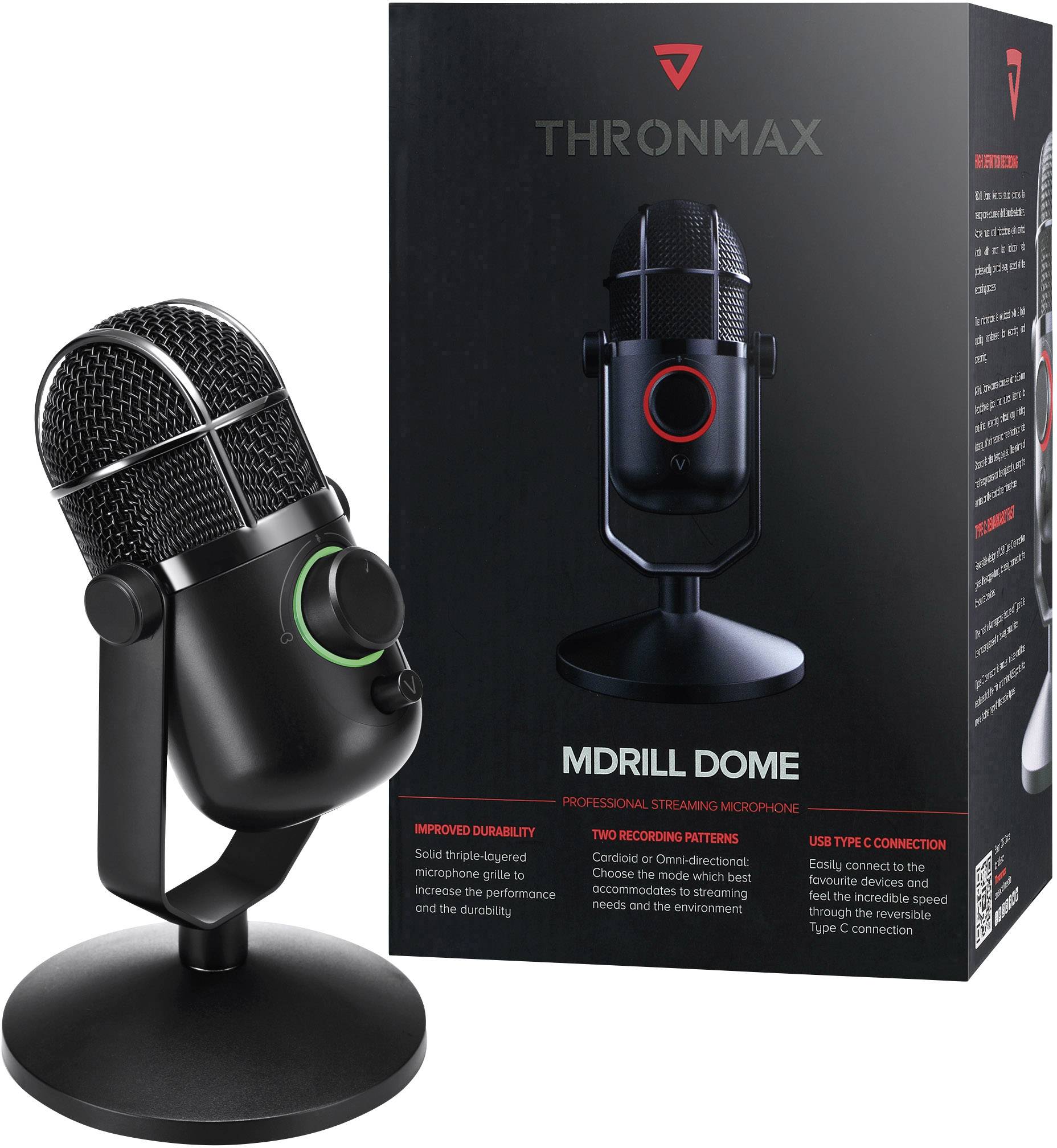 Thronmax M3 Stand USB-Studiomikrofon Übertragungsart (Details):Kabelgebunden Standfuß, inkl. Kabel USB-C®, Audio, stereo