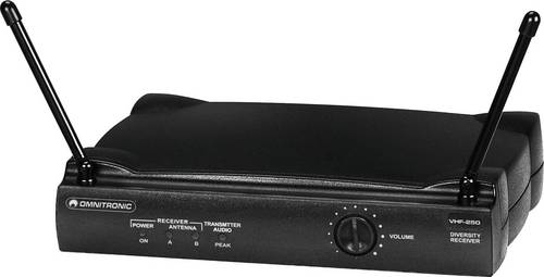 Omnitronic VHF-250 Funkmikrofon-Set Übertragungsart:Funk Schalter