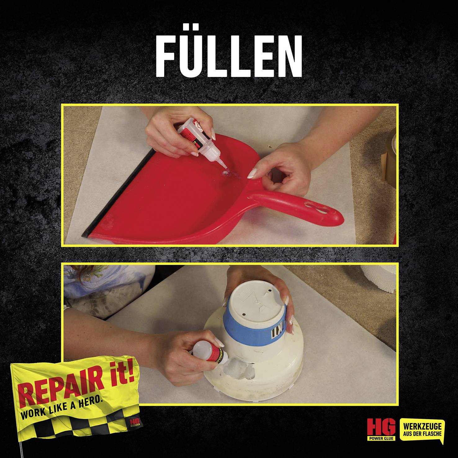 HG Power Glue Schweißnaht aus der Flasche Reparaturkleber 200000 60g