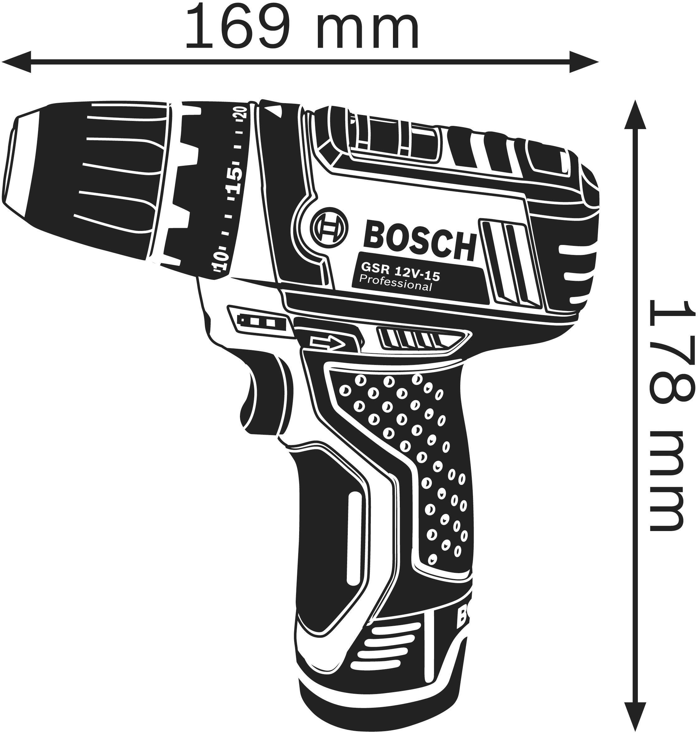 Bosch Professional GSR 12V-15 0601868101 Akku-Bohrschrauber 12 V Li-Ion